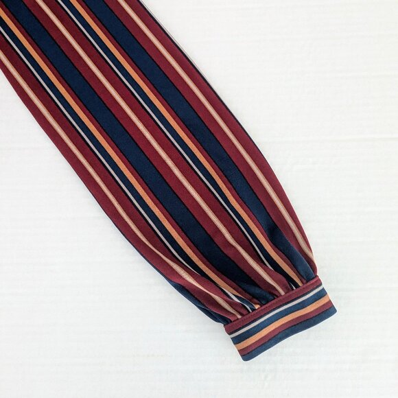 ANN TAYLOR Women's Long Sleeve V-Neck Blouse Top Size S Multi Stripe - Picture 4 of 7
